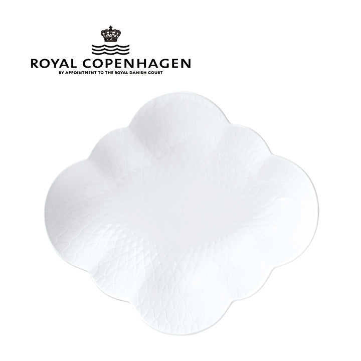   　ホワイトパルメッテ26cm四枚セット ロイヤル コペンハーゲン ホワイトパルメッテ フラワーボウル26cm