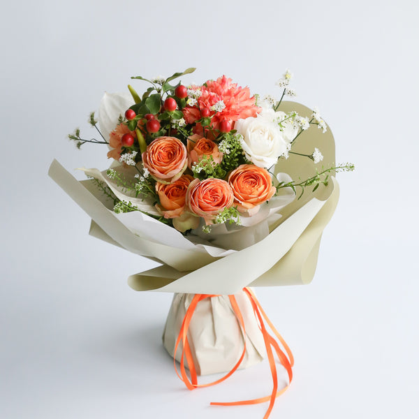【母の日限定】送料込 / スタンドブーケ チアフルL（オレンジ）