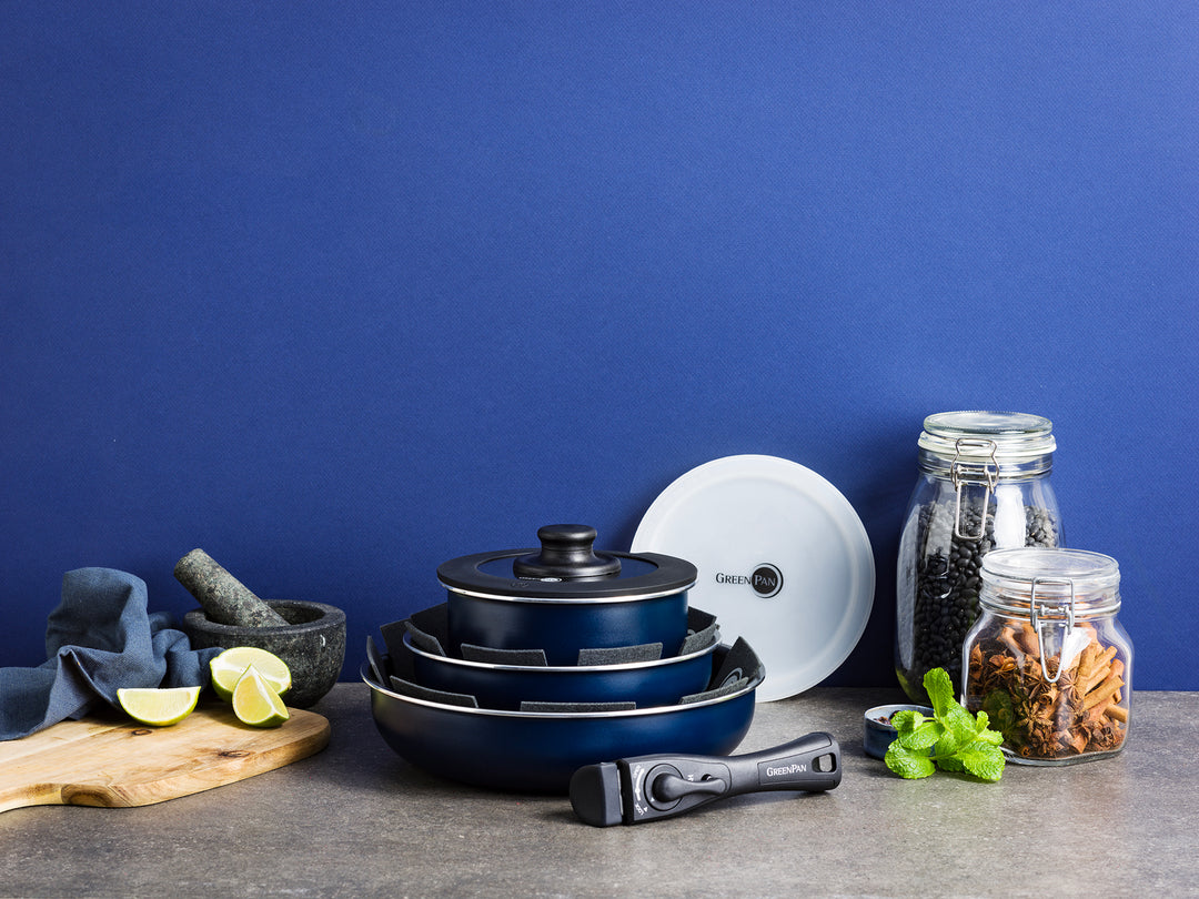 グリーンパン クリックシェフ 8点セット オックスフォードブルー