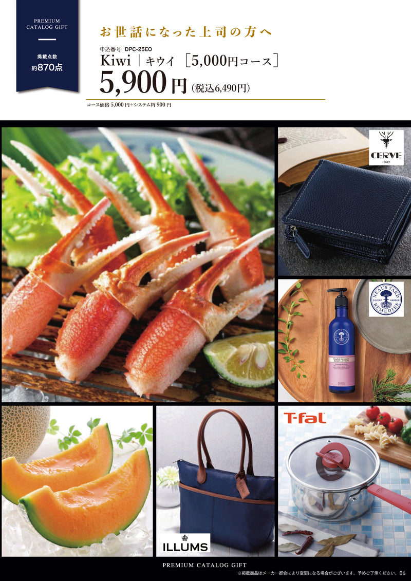 Premium gift　Catalog　キウイ