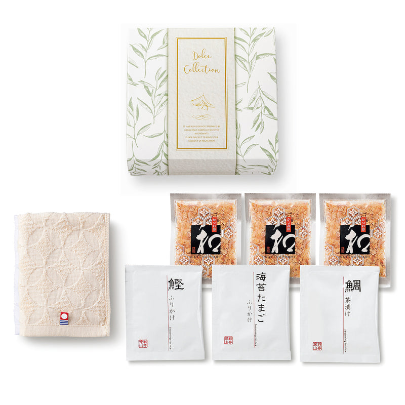 【数量３個から】縁起の品＆今治タオル(七宝B）