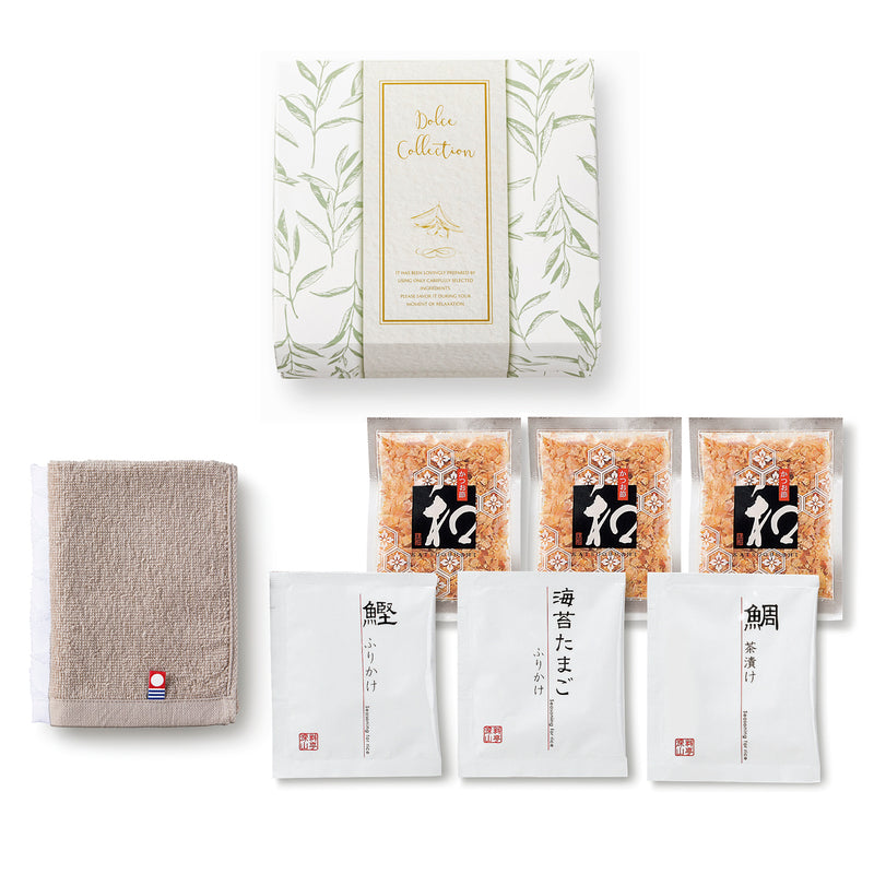 【数量３個から】縁起の品＆今治タオル(ナチュール）