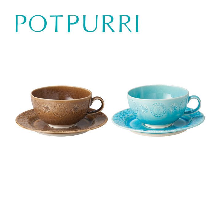 ポトペリー Stamp ペアカップ&ソーサー