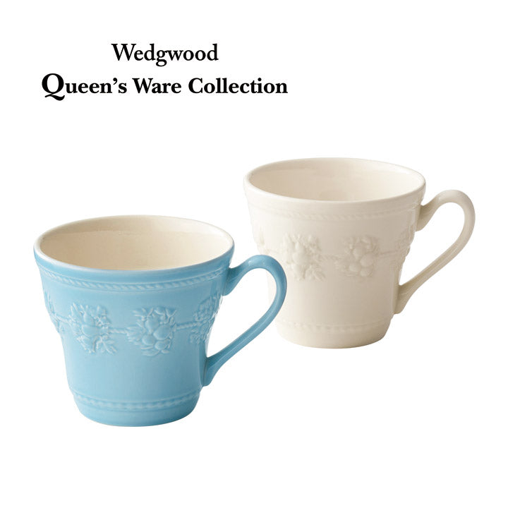 ウェッジウッド クイーンズウェア コレクション フェスティビティ アイボリー・ブルー マグ ペア